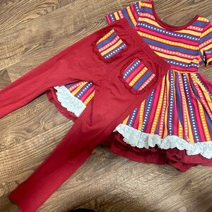 Bella and Omi burgundy cotton set NWOT in size 5.